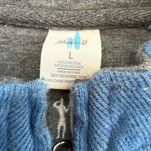Johnnie O Quarter Zip Blue Men’s Sweater Size Large L - Picture 4 of 4